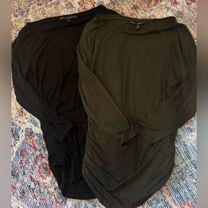 2 WHBM Ruched Side Tees